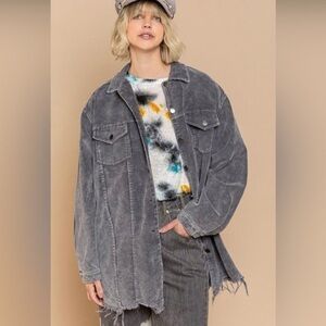 POL Jacket, oversized, corduroy mineral washed size large